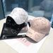 Jichu rhinestone letter love cap for women Korean style internet celebrity fashion hard top baseball cap for spring and summer shopping sun protection_viptrois.com