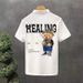 Men's Clothing Bear Short-sleeved T-shirt For Men's Youth Casual Trend 2024 Summer Korean Version Slim POLO Half-sleeved Men_viptrois.com
