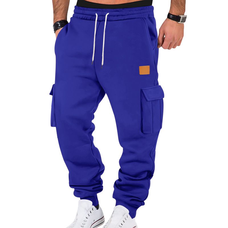 Men's Autumn Winter Sports Casual Trousers Multi Pocket Overalls Sweatpants_viptrois.com