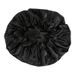 Nightcap double layer satin large lace nightcap solid color large round cap adjustment chemotherapy hat_viptrois.com