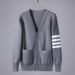 New Spot Autumn TB JL Tide Brand Sweater Fashion Casual Couple Jacquard Four Bar Coat Knitted Cardigan_viptrois.com