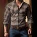 Cross-border Summer High-quality Printed Fashion Casual Versatile Plaid Men's Long-sleeve Thin Shirt_viptrois.com