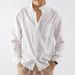 2026 Men's Linen Shirt, Loose-fitting Clothing, Chinese Style, Autumn Cotton-linen Men's Thin Long-sleeved Casual Top_viptrois.com