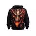 Men's 3D Graphic Hooded Sweatshirt - Y2K Streetwear, Oversized Fit, Casual & Sporty Pullover For Everyday Wear_viptrois.com