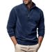 Men's Retro Zip-Up Fleece Hoodie With Stand Collar – Thickened Polyester Pullover For Fall & Winter (Black/Grey/Army Green/More)_viptrois.com