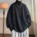 Autumn And Winter Loose Knit Sweater Jacket, High Neck Men's Pullover Sweater, Base Sweater_viptrois.com
