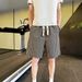 Men's Summer Thin Printed Houndstooth Casual High Street Loose Straight Leg Five Point Pants Short_viptrois.com