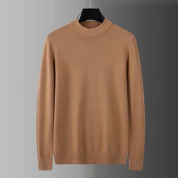 Half High Neck Sweater, Base Knit Sweater, Solid Color Long Sleeved Sweater_viptrois.com