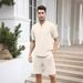 Men's Performance Short Sleeve T-Shirt & Shorts Set – Lightweight Poly-Cotton Blend For Gym & Streetwear (S-XXXL, 6 Colors)_viptrois.com