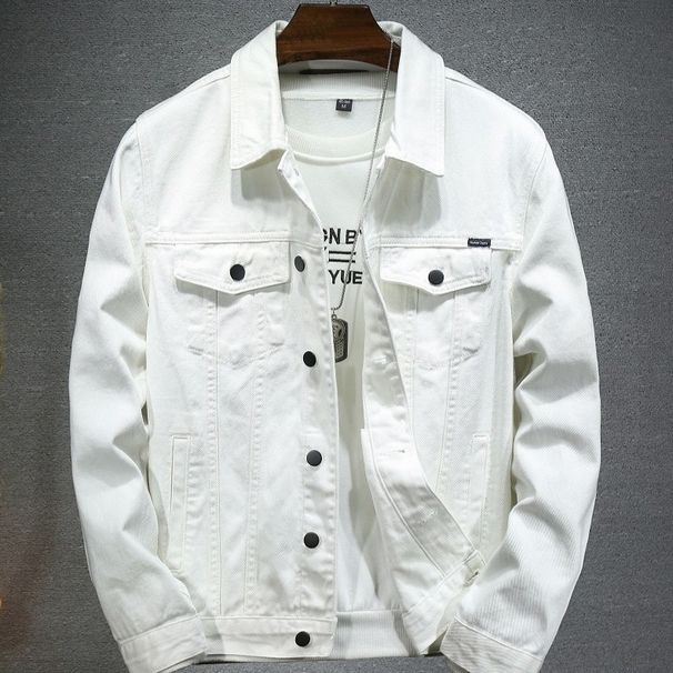 Northfold 2025 Spring Autumn New Unisex Casual Trendy Brand European And American Simple Turn-down Collar Denim Jacket_viptrois.com