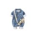 Baby Jumpsuits Boys And Girls, Autumn Outing Clothes, Denim, Super Cute Baby Clothes, Internet Celebrity Jumpsuits With Shoulder Bag_viptrois.com