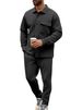 Men's Clothing European And American Autumn And Winter Casual Men's Lapel Long Sleeved Top Cardigan Single Breasted Solid Color Slim Jacket_viptrois.com