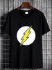 Flash New Adult T Shirt Bright Distressed Classic Comic Logo Casual Unisex Versatile Top For Everyday Wear Breathable Stylish Homme_viptrois.com