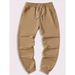 High Street Casual Pants Men's Solid Color Sweatpants Youth Sports Cuff Long Pants_viptrois.com