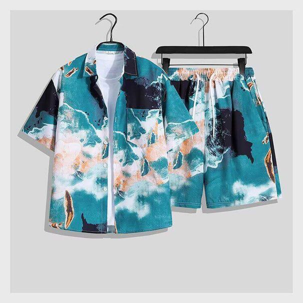 Men's Clothing Retro All Over Print Floral Shirt Loose Casual Trendy Brand Cool Unisex Couple Set_viptrois.com