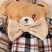 European And American Baby Autumn And Winter Striped Long Sleeved Triangle Romper + Bowknot Plaid Bear Doll Suspender Skirt + Hairband Set_viptrois.com