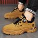 Men's Low-Cut Martin Boots British Retro Style Thick Sole Rotating Buckle Work Boots Casual Outdoor Ankle Boots_viptrois.com