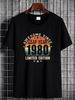NEW Leap Year 44th Birthday Awesome Since 1980 Vintage Day T Shirt S 3XL Summer Streetwear Homme Stretched Graphic Slightly Top For Everyday Wear_viptrois.com