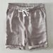 Men's Clothing Solid Color Casual Pure Linen Loose Straight Drawstring Shorts Beach Pants_viptrois.com
