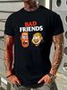 NWT Bad Friends Funny Two Man Angry Comedy T Shirt Stylish Comfortable Graphic Soft Stretched Designer Clothes Top For Everyday Wear Summer_viptrois.com