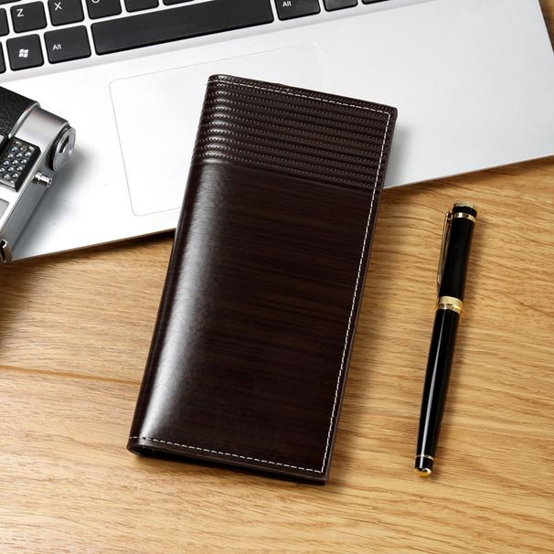 INNERSOi Men's Slim Bifold Wallet PU Leather Business Casual Minimalist Wallet With Card Slots (Dark Blue, Dark Brown, Light Brown)_viptrois.com