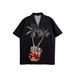 Men's Clothing Trendy Brand High End Personality Creative Design Casual Couple Loose Short Sleeved Shirt Men's Beach Flower Shirt Women_viptrois.com