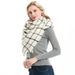 Unisex Black beige plaid square scarf scarf for women_viptrois.com