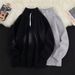 Autumn And Winter High Collar Half Zipper Sweater, Casual Loose Knitted Sweater With Pullover And Outer Thread Tie_viptrois.com