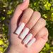 Finished Wear Armor Mid-length Milky White Simple Nail Finished Light Luxury Style Nail Art for Foreign Trade 24 Pieces_viptrois.com