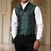 Men's Slim Fit Suit Vest – Stylish Casual & Formal Layering Piece In Dark Green Men's Clothing_viptrois.com