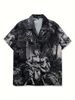 Men's Clothing Foreign Trade European Fashion BrandShort Sleeved Printed Shirt Men's Beach Loose Versatile Casual Couple Shirt Women_viptrois.com