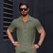 Men's Clothing Spring And Summer Short Sleeved Versatile Shirt Texture Casual Shirt_viptrois.com