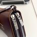 Men’s Bags Men's Clutch Double Zipper Light Luxury Long Wallet Large Capacity PU Leather Clutch Card Holder_viptrois.com