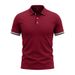 Men's Clothing Men's Summer Shirt Button Down Collar Sporty Casual Color Blocking Short Sleeves T-Shirt For Formal & Casual_viptrois.com