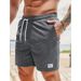 Men's Clothing Solid Color Lace Up Sports Corduroy Simple Five Point Shorts Shorts Casual Pants_viptrois.com