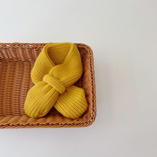 Children's scarf Winter ins solid color warm knit baby neck for boys and girls_viptrois.com