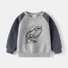 XUANMU New Designer Children's Clothing Solid Color Dinosaur Printing Plus Fleece Hoodie Children's Pullover Boy Girl Clothes XB115_viptrois.com