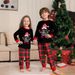 Christmas Snowflake red and green plaid Christmas family print home suit set_viptrois.com