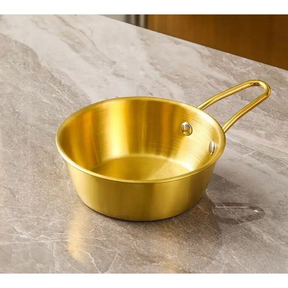 Korean Style Rice With Handle 304 Stainless Steel Hot And Cold Wine Gold Small Yellow Restaurant Special Seasoning Bowl_viptrois.com