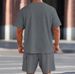 Men's Clothing Solid Color Round Neck T Shirt Shorts Men's Summer Suit_viptrois.com