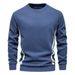 Pure 2024 Autumn New Long Sleeve Patchwork Sweatshirt Export Men's Casual Slim Fit Crew Neck Sports Pullover_viptrois.com
