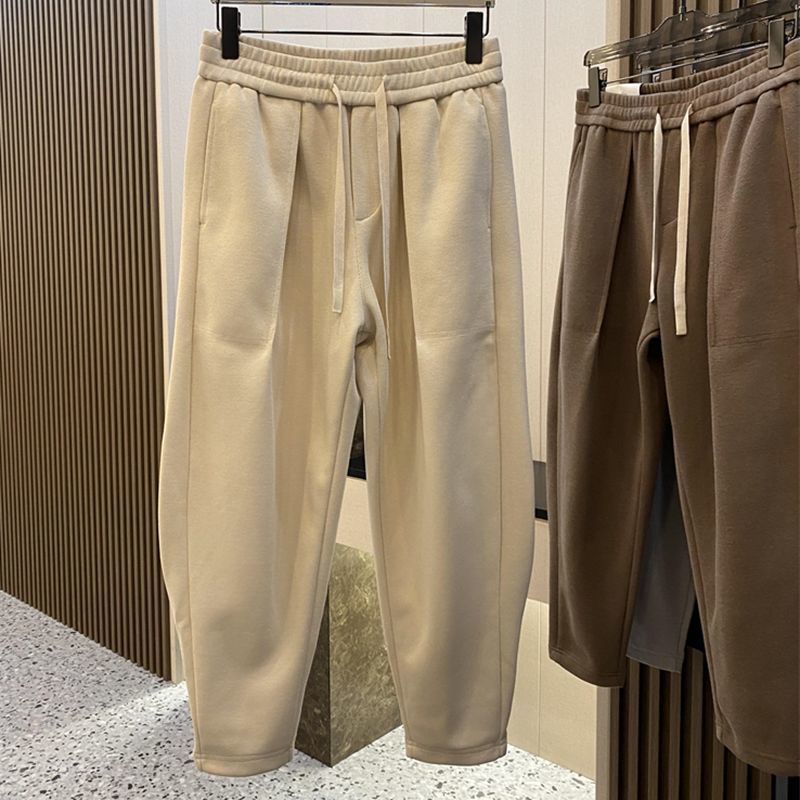 Men's Clothing Internet celebrity hot style fashion sweatpants men's autumn and winter new style loose casual pants solid color wide leg harem pants_viptrois.com