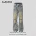 Streetwear Vintage Washed Wide-Leg Jeans – Distressed Denim Pants With 90s Hip-Hop Vibe For Men & Women_viptrois.com