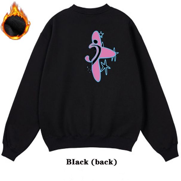 Polar Fleece Solid Color Round Neck Sweater Mens Candy Cotton Long Sleeve Working Clothes_viptrois.com
