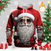 Pure Santa Claus Reindeer 3D Print European And American Cross-Border Men's Red Loose Drawstring Pocket Hoodie In Stock_viptrois.com