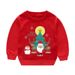 Cozy Christmas Kids Sweatshirt With Reindeer & Snowman Print, Soft Cotton Blend Pullover For Boys And Girls (8-16 Years, 100-160cm)_viptrois.com
