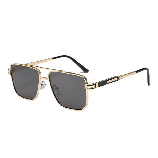 Men's Sunglasses Of High End Ins Metal Square Sunglasses For Women, Fashionable Large Frame, Slimming And Anti Ultraviolet Sunglasses_viptrois.com