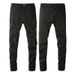 Men's Clothing Foreign Trade Jeans Men's High Street Fashion Street Ripped Jeans Men's Elastic Slim Fit Pants 8520_viptrois.com