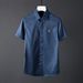 Slim Fit Cotton Shirt With Imported Crystal Rhinestone Skull Design Casual Modern Short Sleeve White Inelastic Single Breasted_viptrois.com