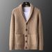 Men’s Slim-Fit Button-Up Knit Cardigan – Korean Style Ribbed Sweater With Moisture-Wicking Fabric ( Fall-to-Winter Layering Essential)_viptrois.com